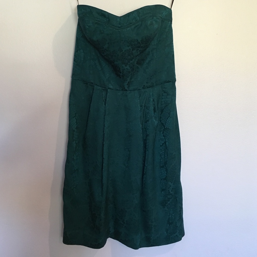 Rebecca Taylor Strapless Teal Lace Dress